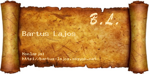 Bartus Lajos névjegykártya